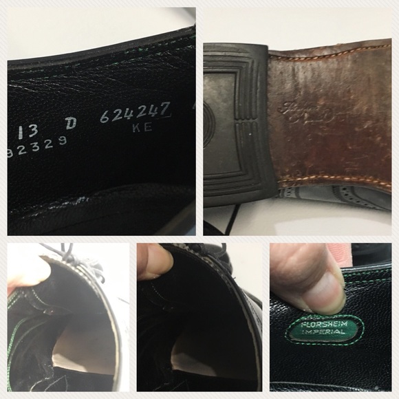 13D Florsheim Imperial derby Wingtips, VGUC - Picture 4 of 6